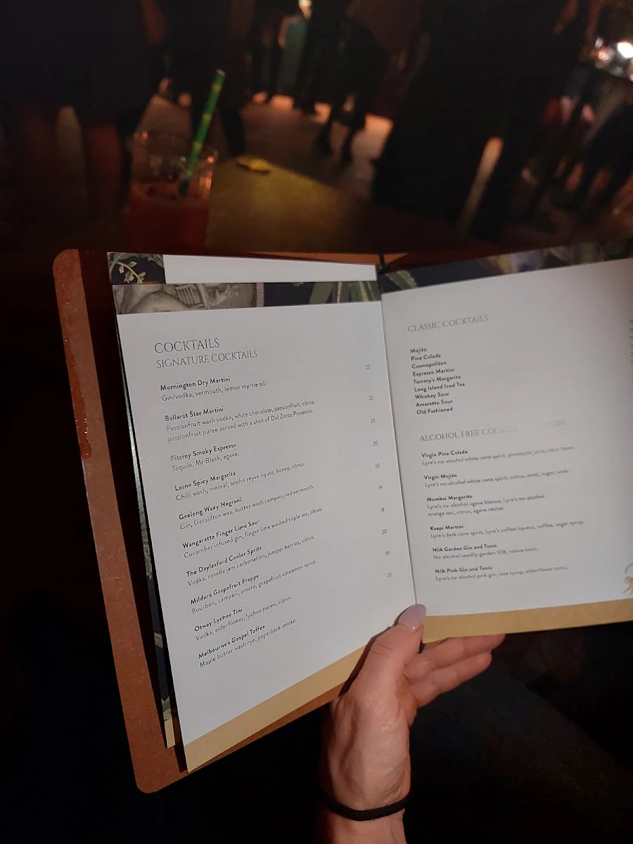 Menu, The Brass Monkey