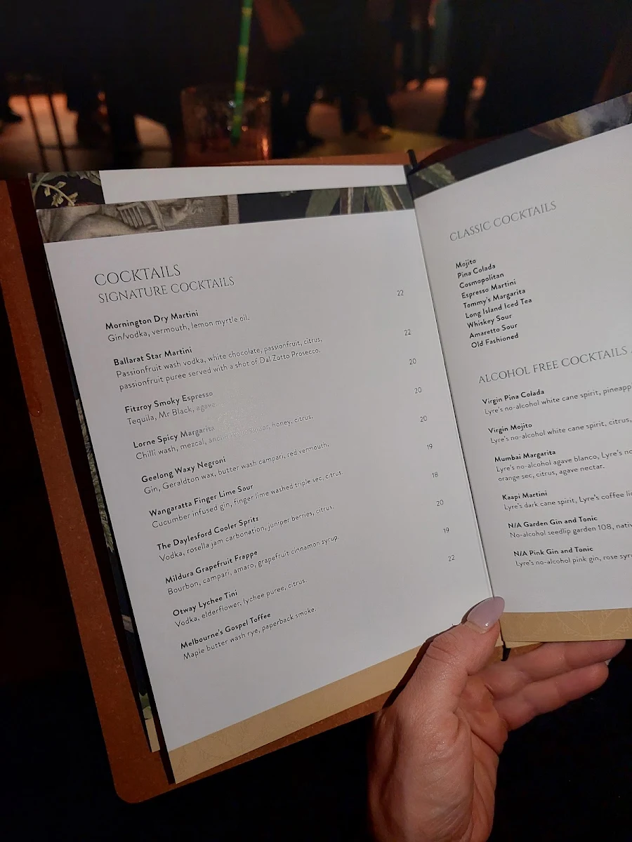 Menu, The Brass Monkey