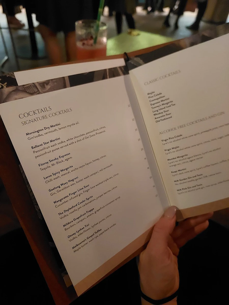 Menu, The Brass Monkey