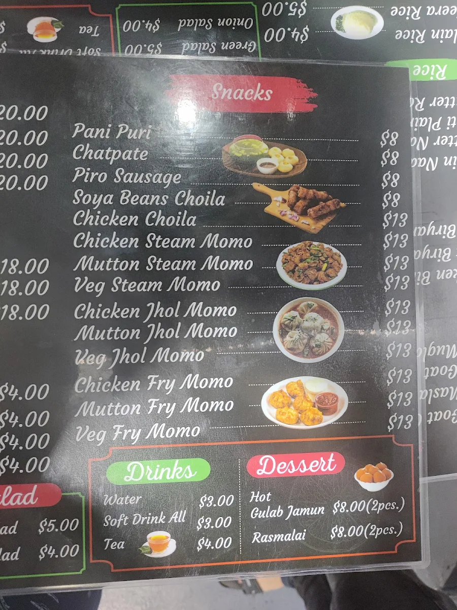 Menu, Tapari Momo