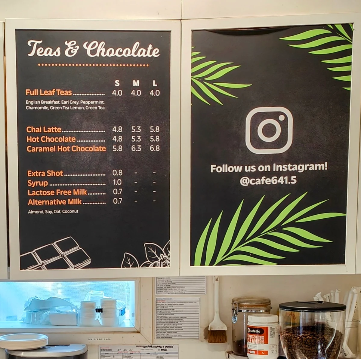 Menu, CAFE 641.5