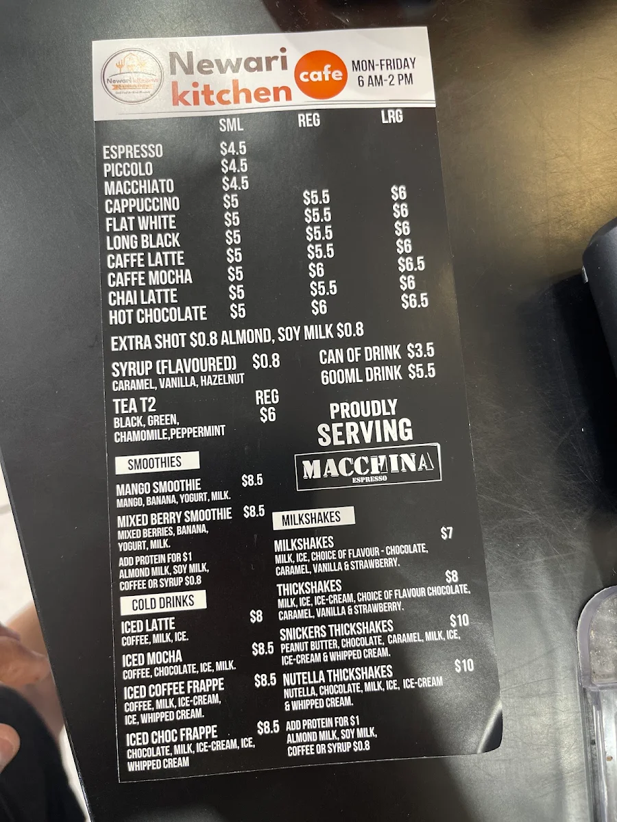 Menu, Newari kitchen
