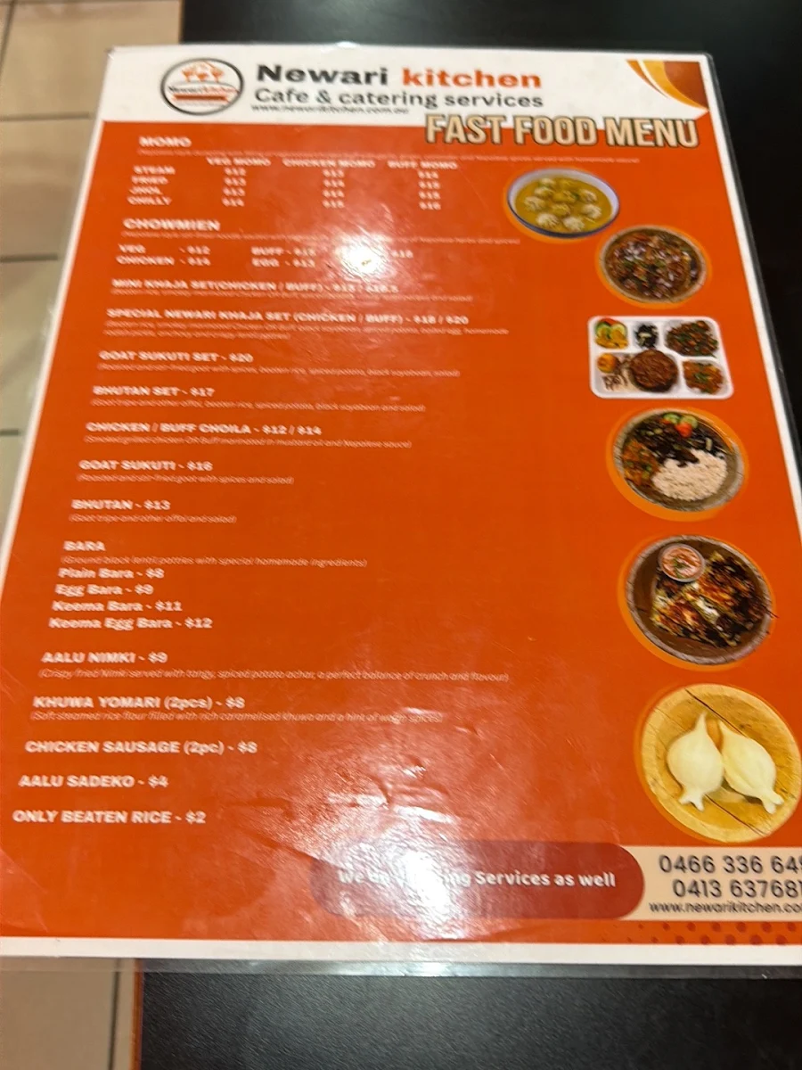Menu, Newari kitchen
