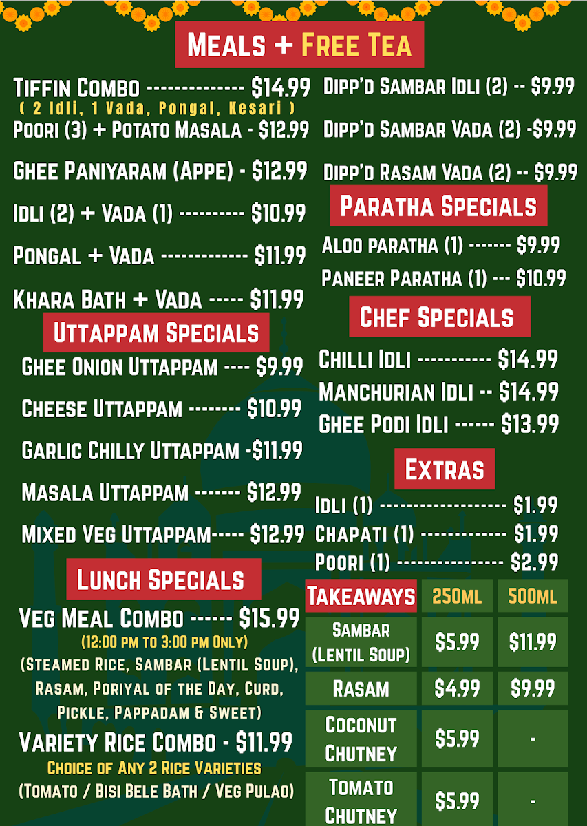 Menu, Raade's Tea House | 100% Vegetarian Restaurant