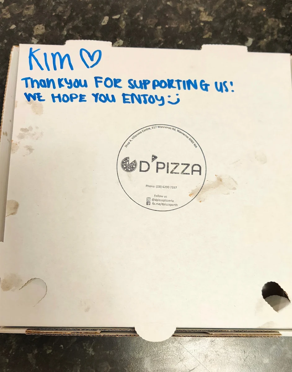 Menu, D'Pizza