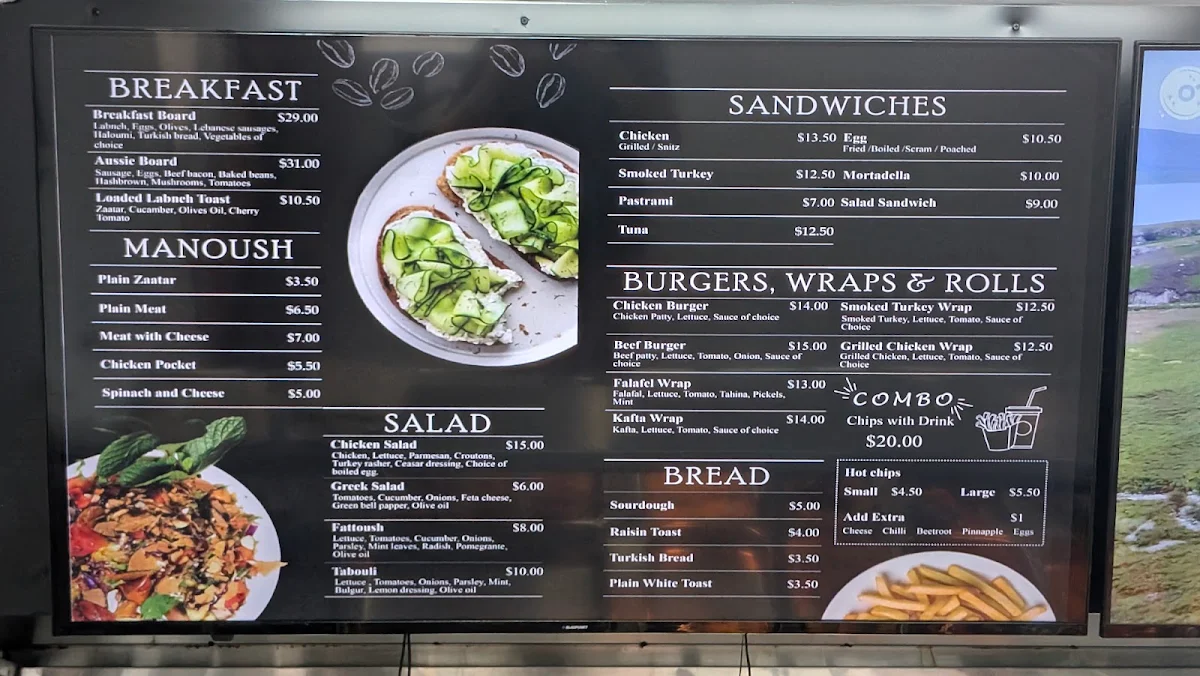 Menu, 2212 Twenty Two Twelve