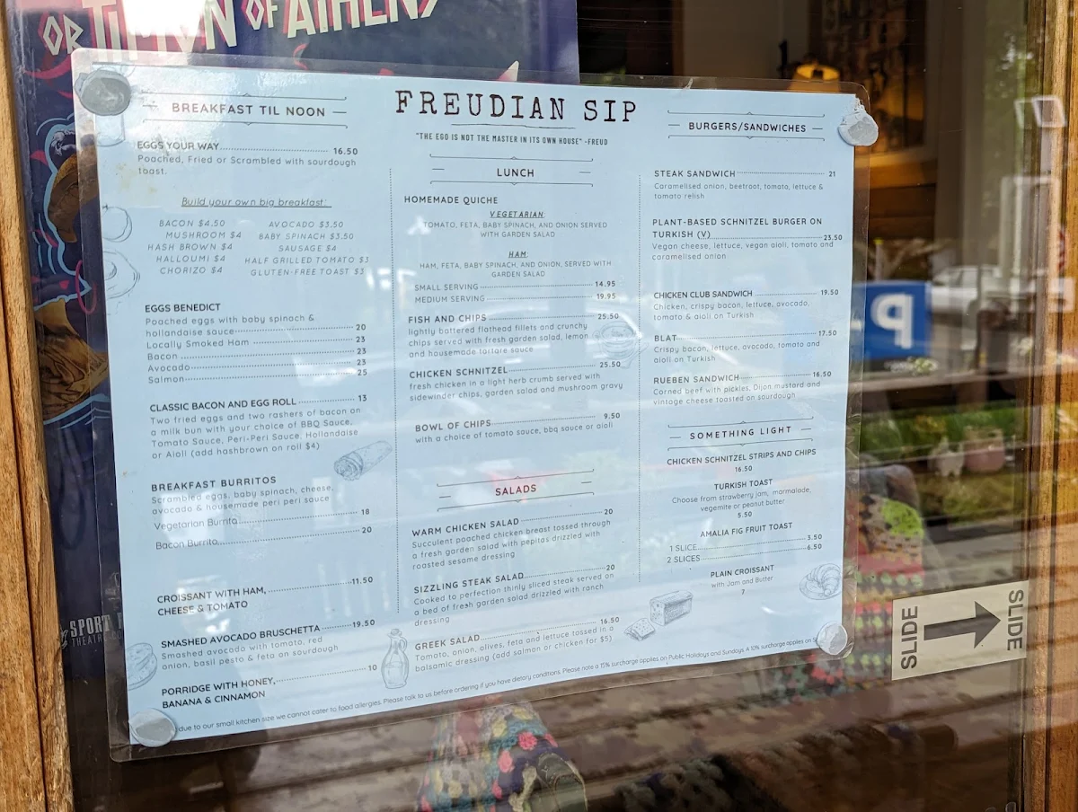 Menu, Freudian Sip