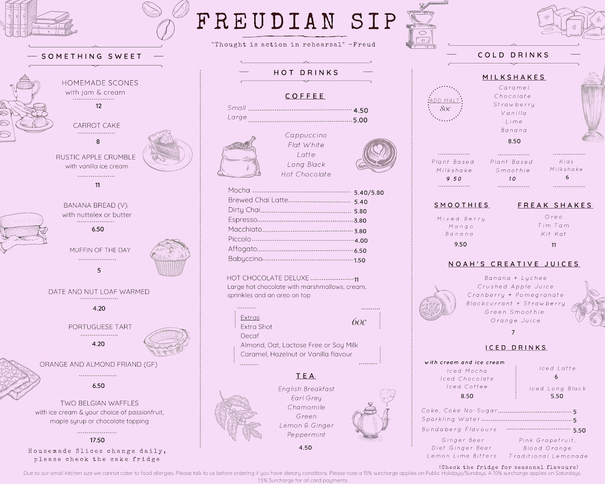 Menu, Freudian Sip