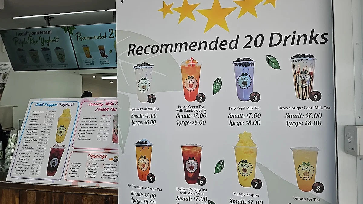 Menu, Hi Cup Bubble Tea Cairns City