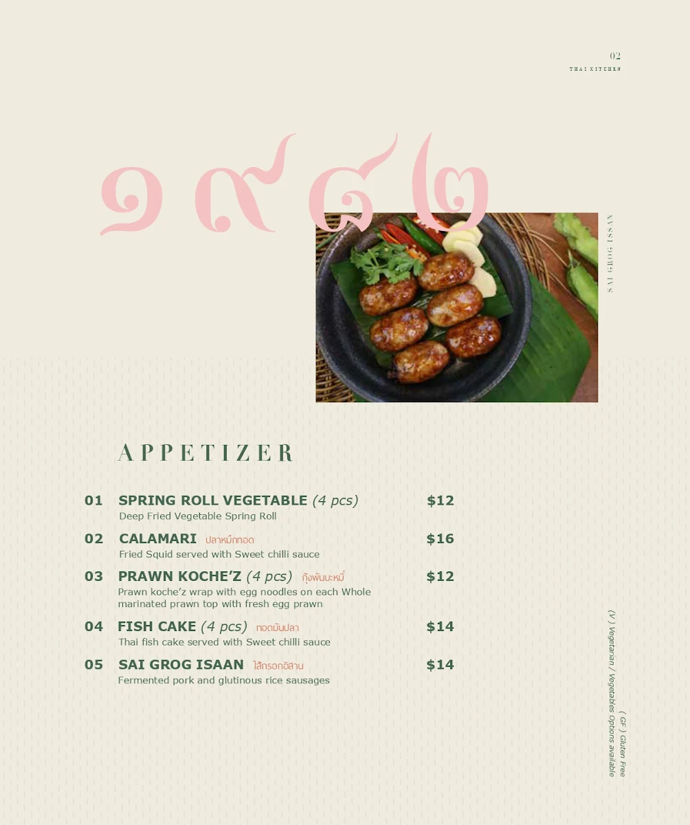 Menu, Abb Air Thai - World Square