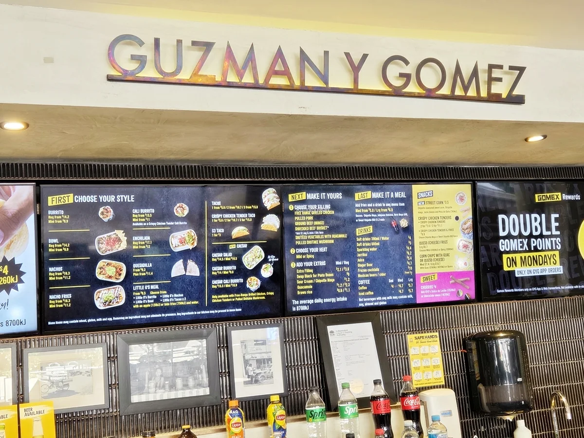 Menu, Guzman y Gomez - Australia Square