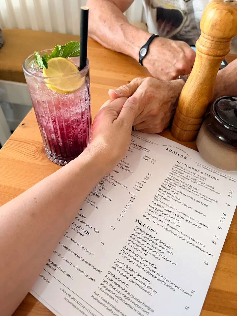 Menu, Kinsfolk Coffee