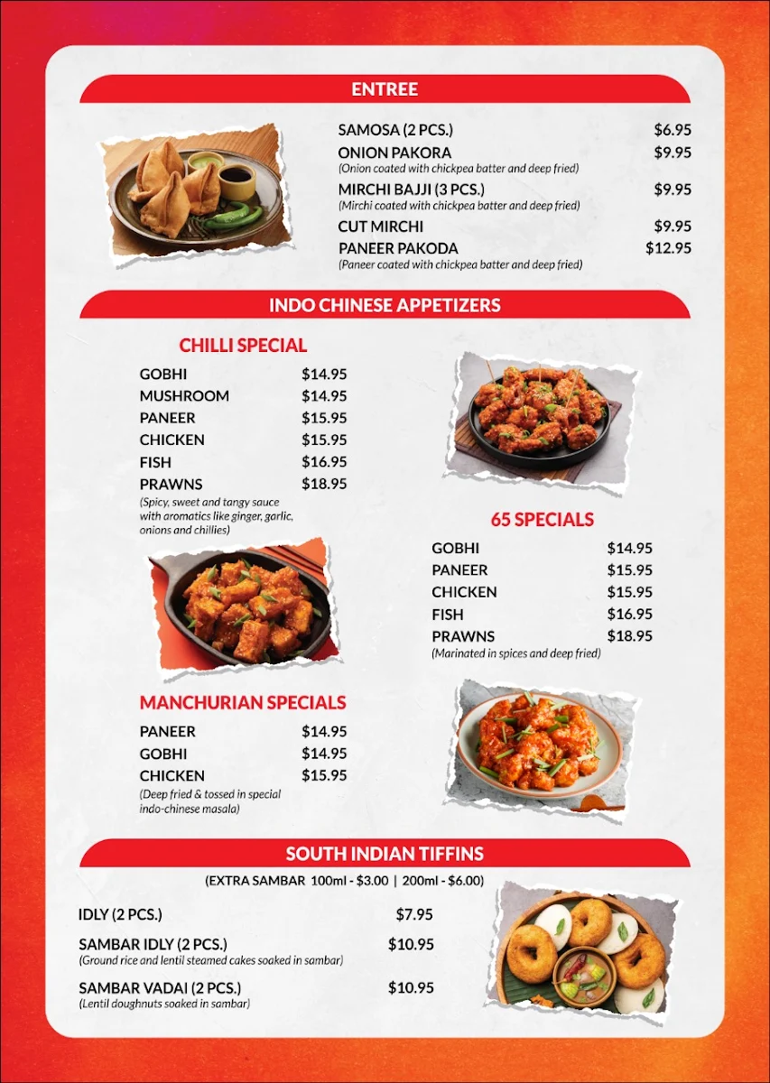 Menu, Indian Maama