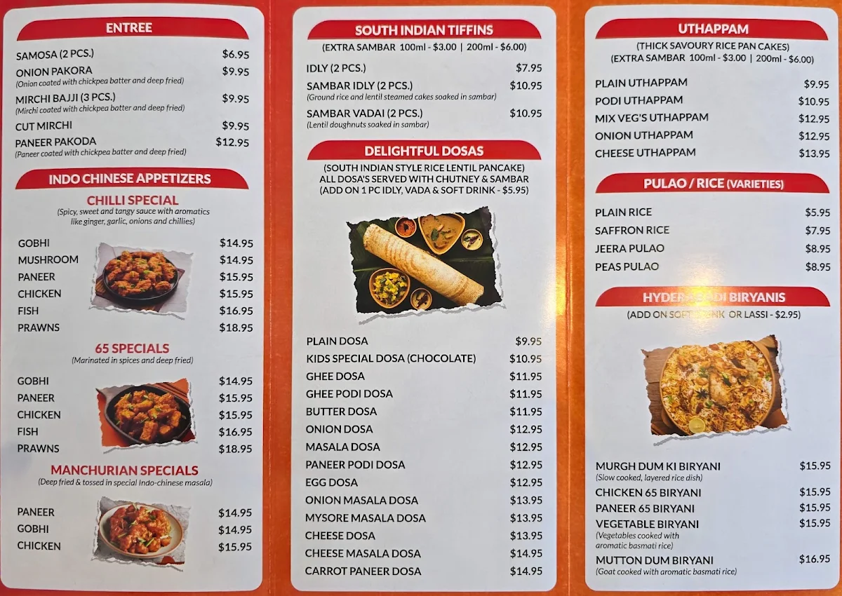Menu, Indian Maama