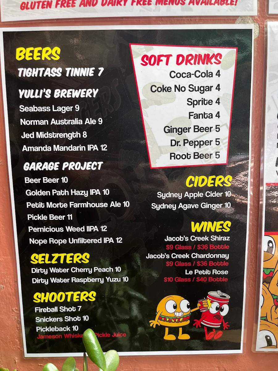 Menu, High N' Dry