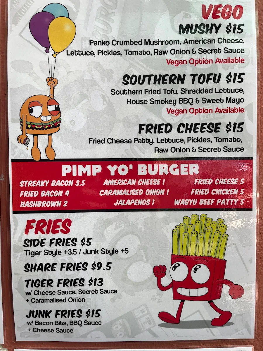 Menu, High N' Dry