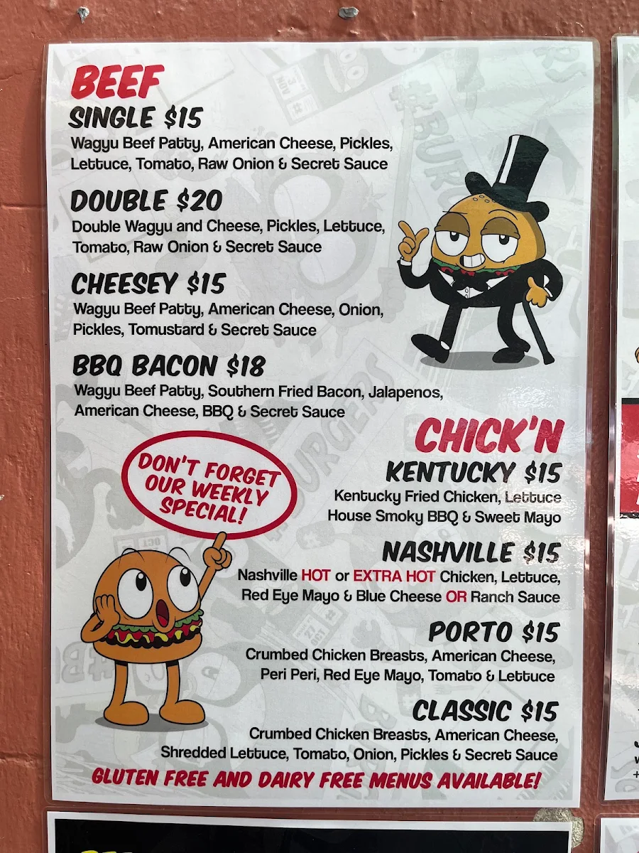 Menu, High N' Dry