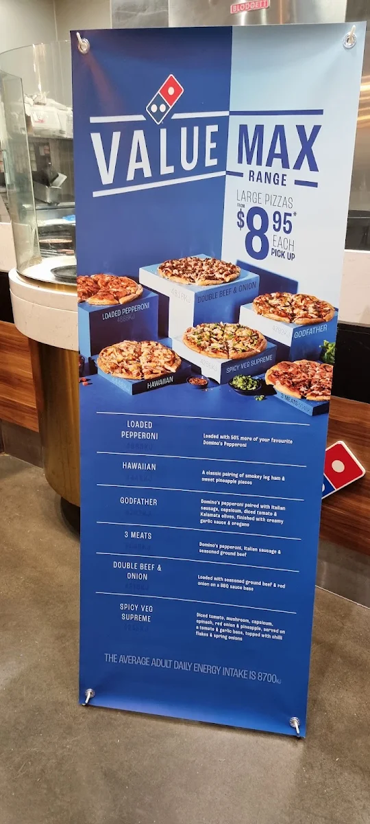 Menu, Domino's Pizza Sydney Olympic Park