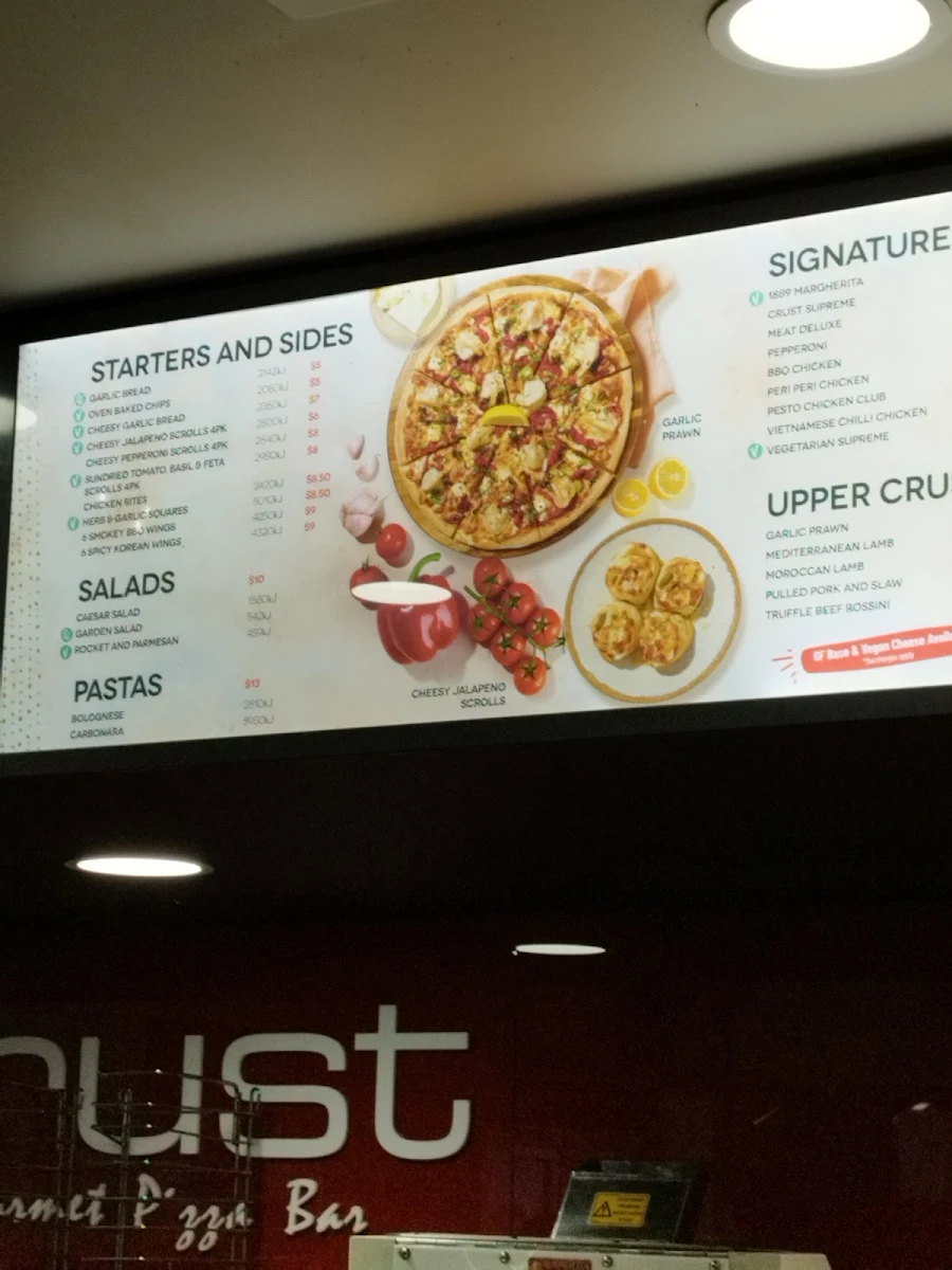 Menu, Crust Pizza Carine