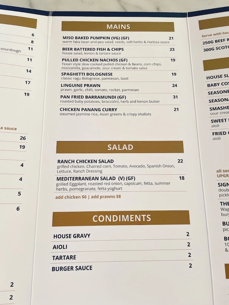 Menu, Horse and Jockey Hotel