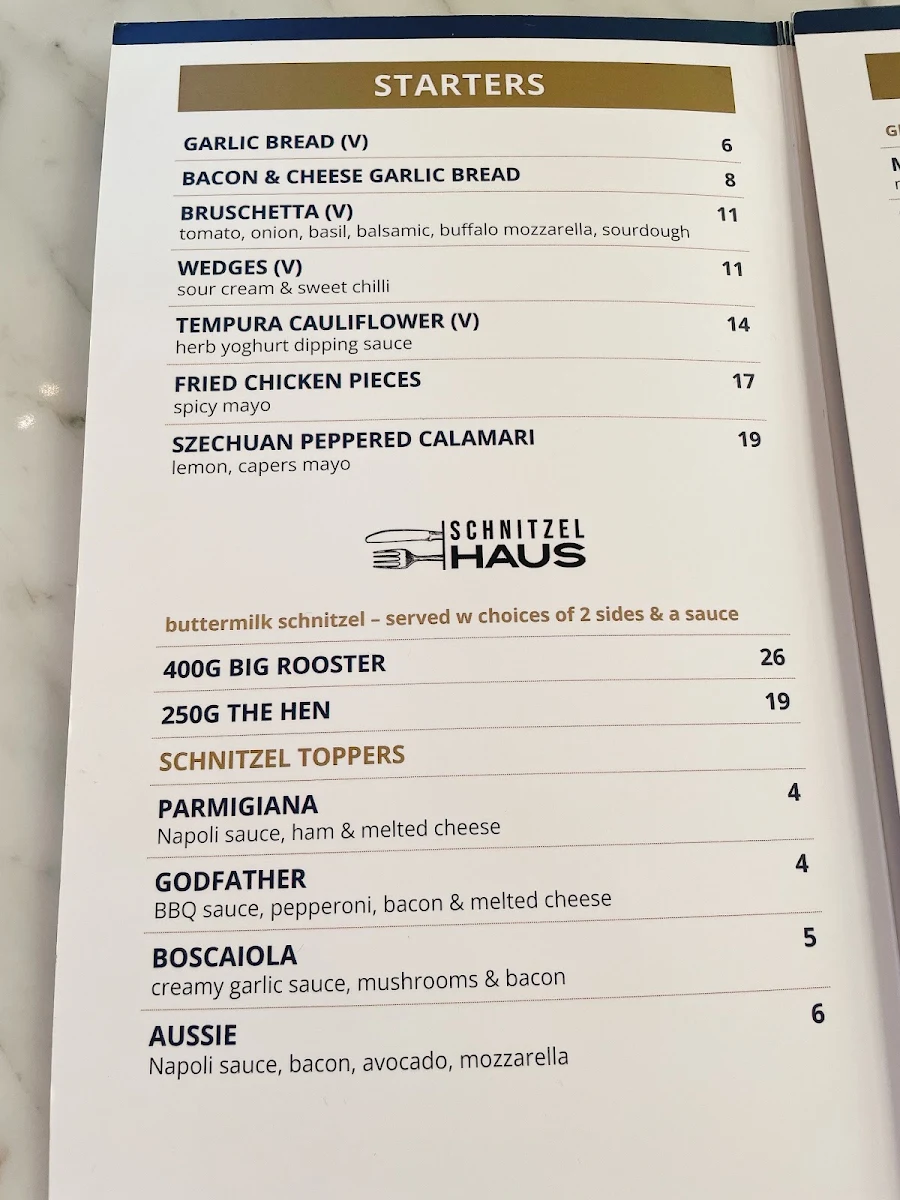 Menu, Horse and Jockey Hotel