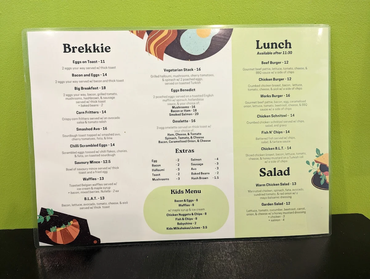 Menu, Black Lime Cafe