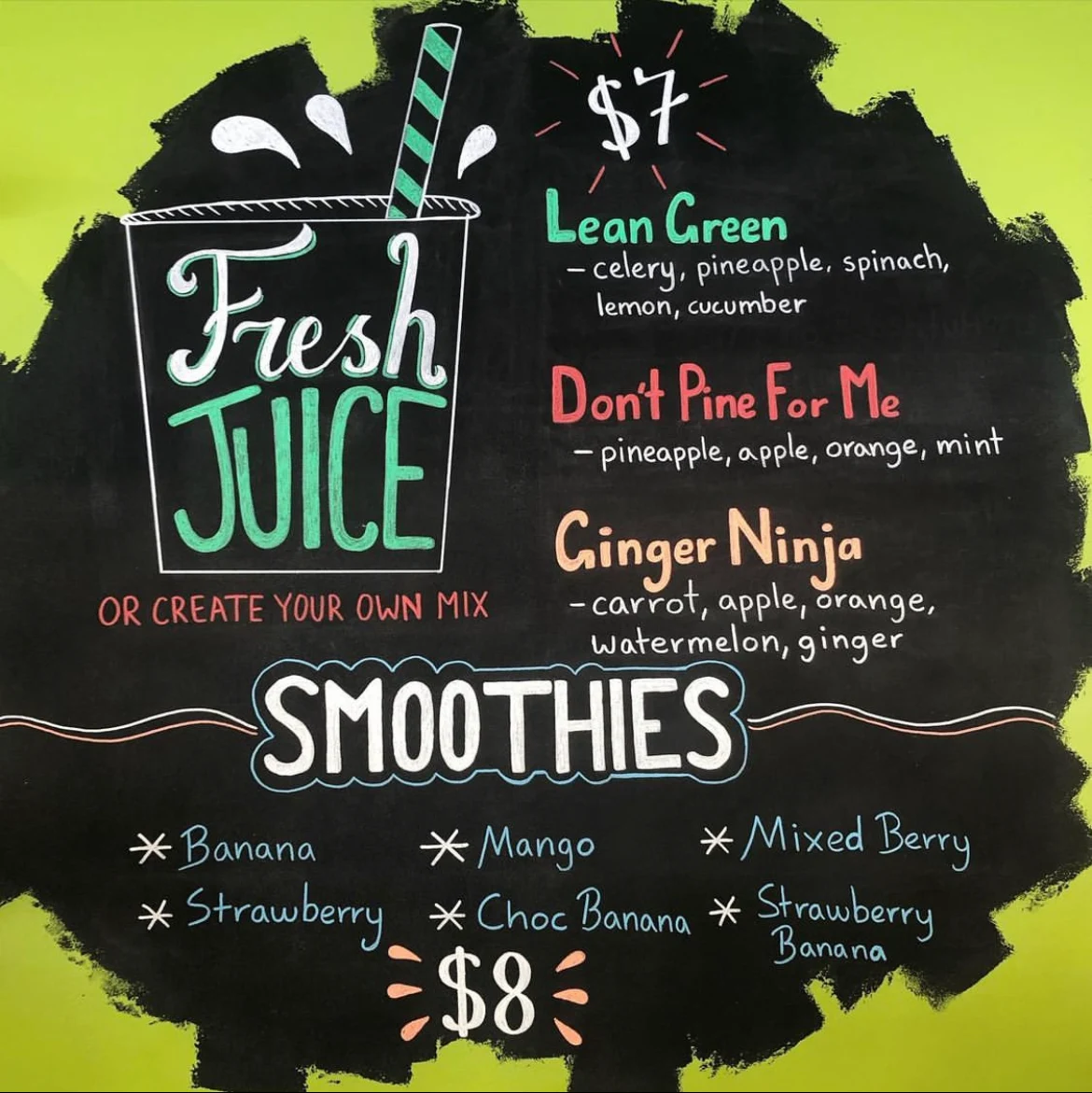 Menu, Black Lime Cafe