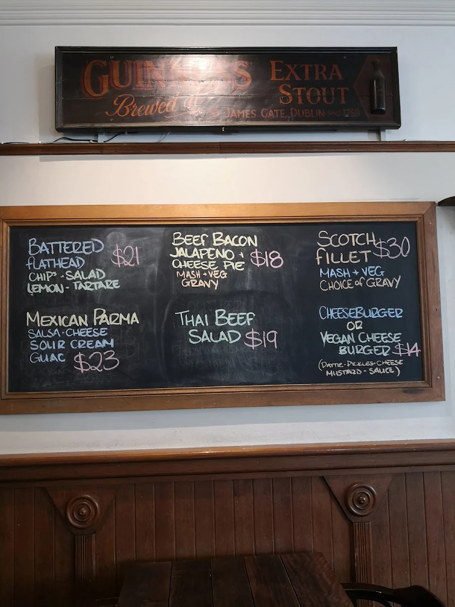 Menu, Dicey Riley's Hotel