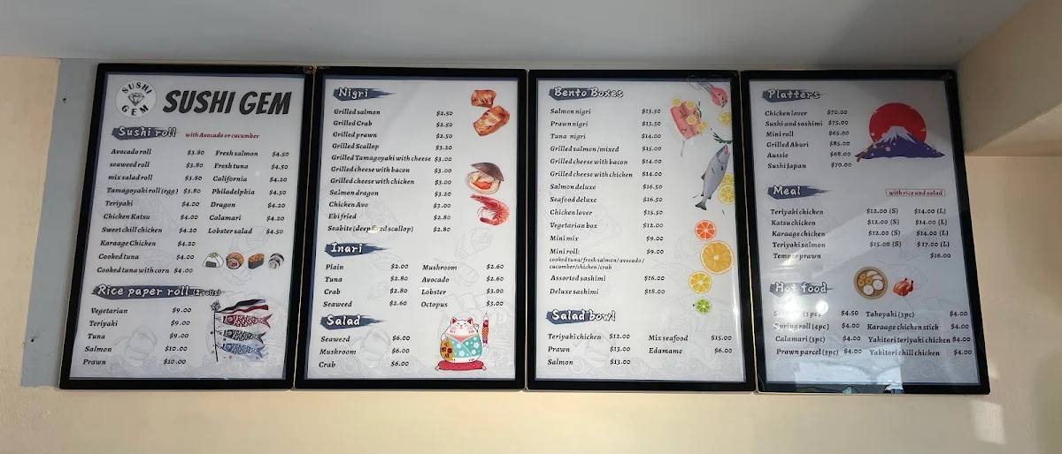 Menu, Sushi Fun