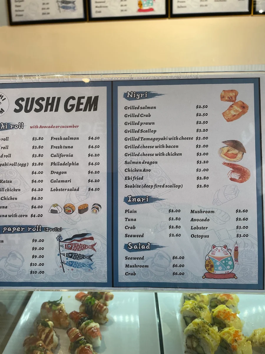 Menu, Sushi Fun