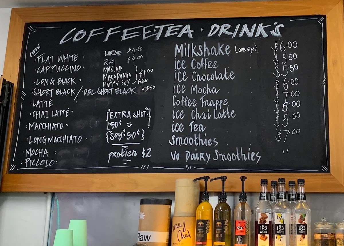 Menu, Bean Tree Cafe