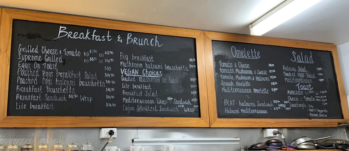 Menu, Bean Tree Cafe