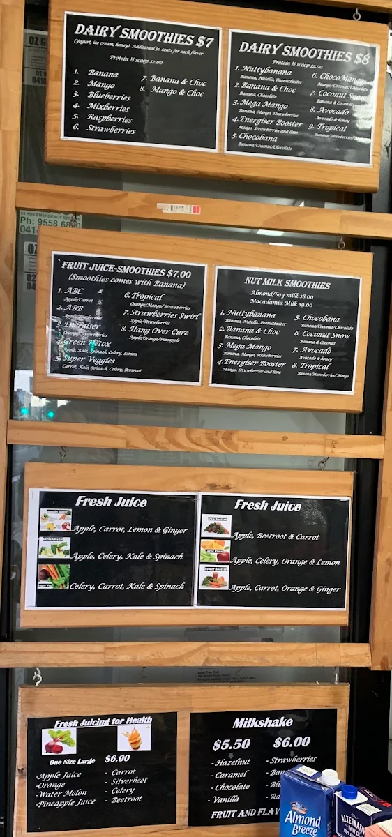Menu, Bean Tree Cafe