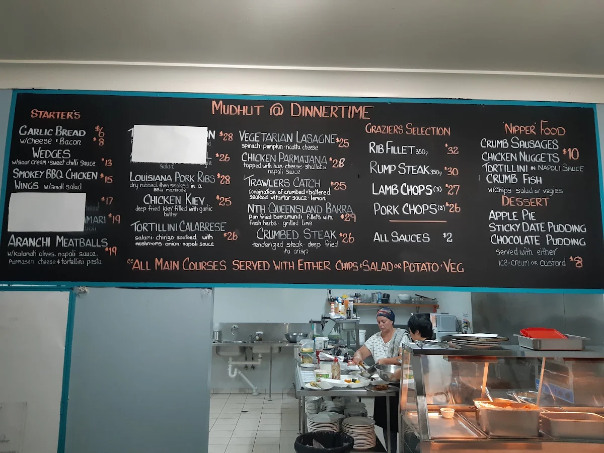 Menu, Mud Hut Hotel
