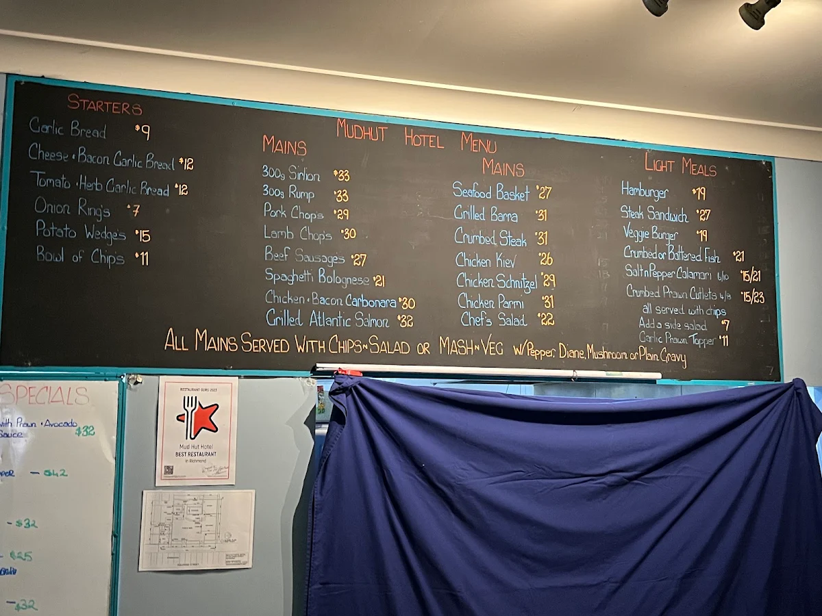 Menu, Mud Hut Hotel