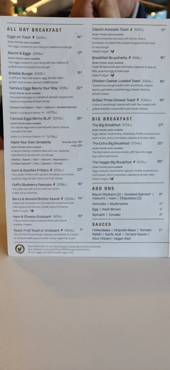 Menu, The Coffee Club Café - Point Cook VIC