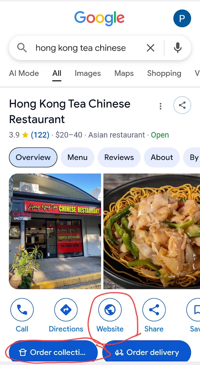 Menu, Hong Kong Tea Chinese Restaurant