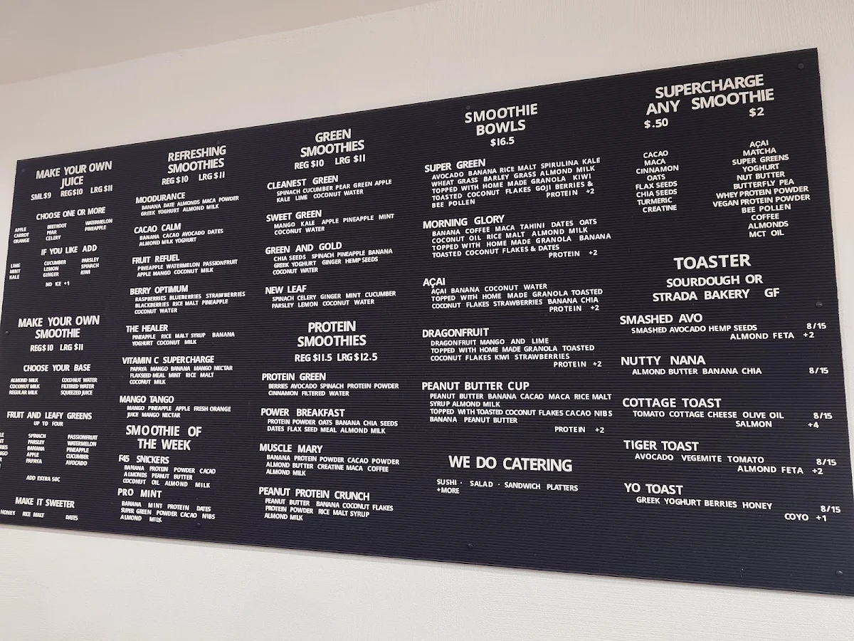 Menu, Nourish Collingwood