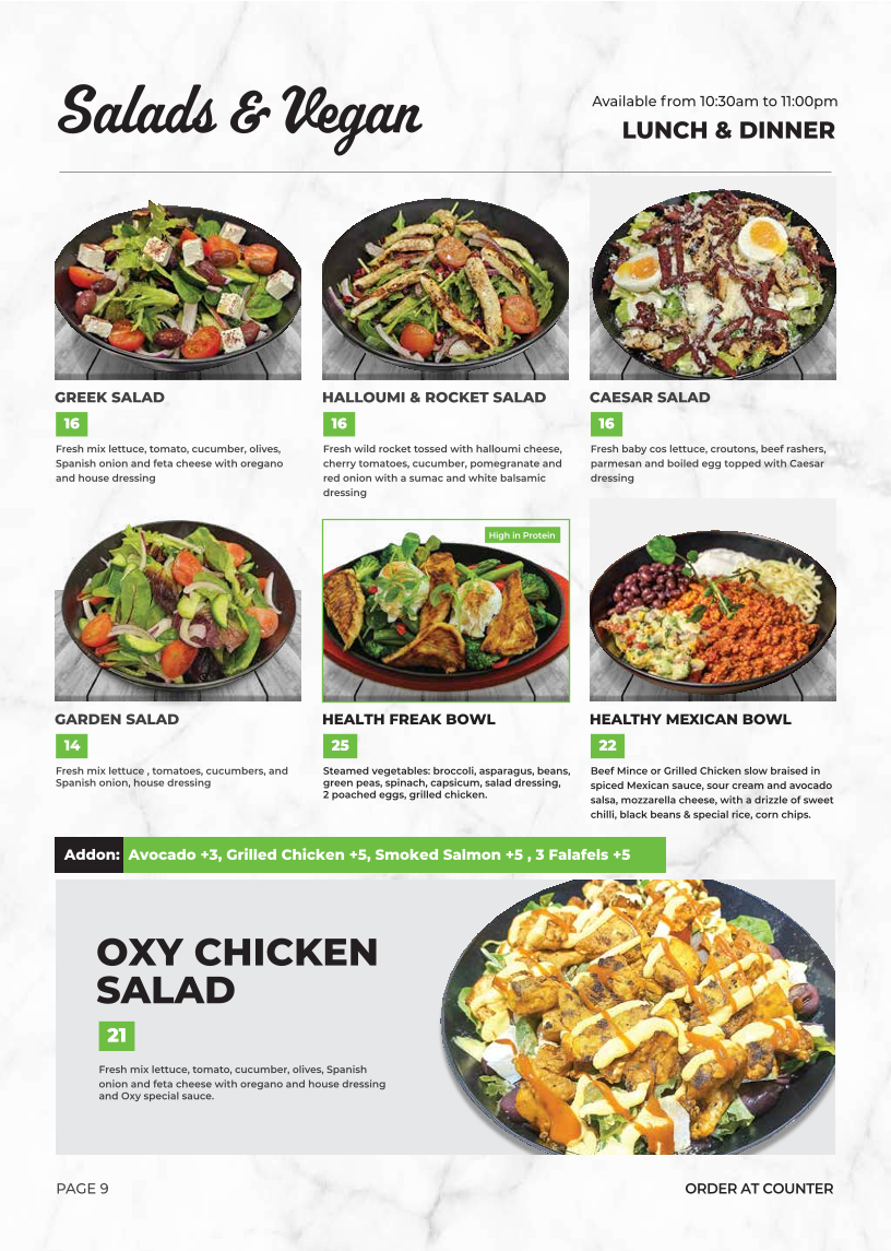 Menu, Oxygen Eatery | Café , Acai & Grill