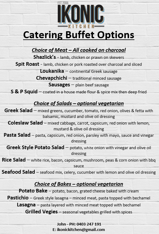 Menu, Ikonic Kitchen