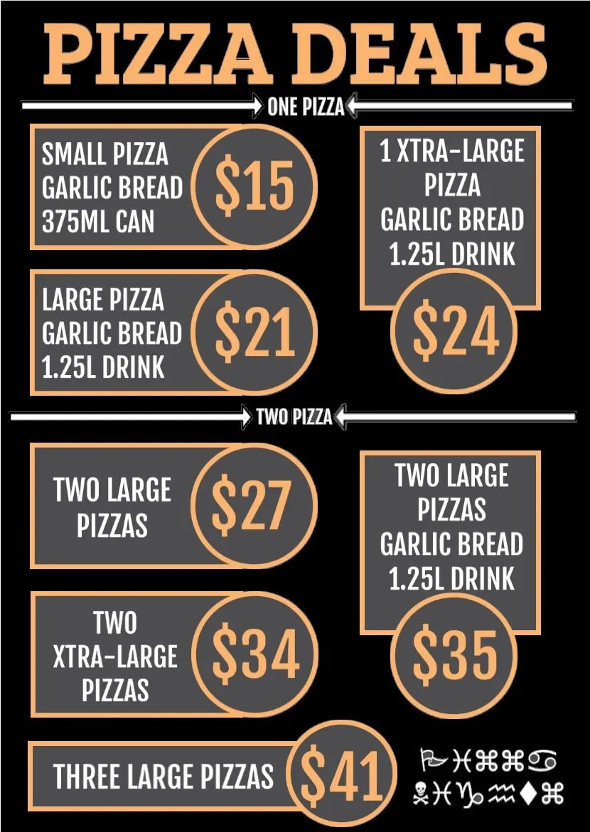 Menu, 🌟 Pizza Nightz Broadford