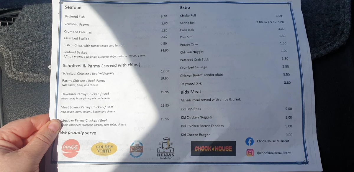 Menu, Chook House
