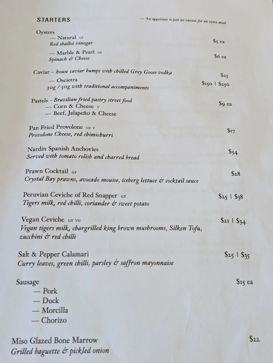 Menu, The Kingston