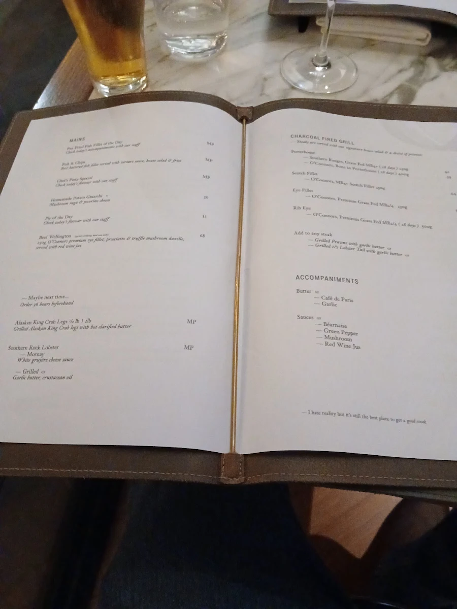 Menu, The Kingston