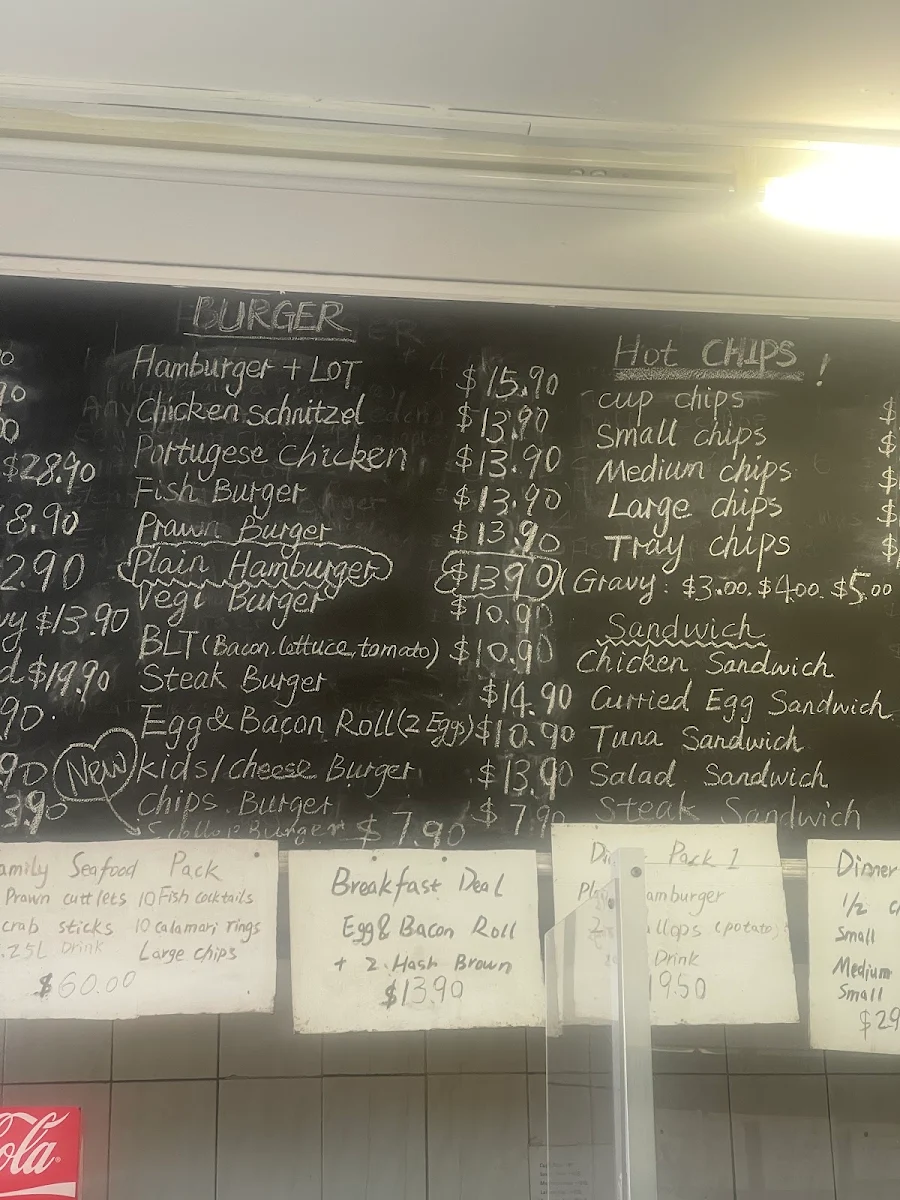 Menu, Towradgi Chicken Shop