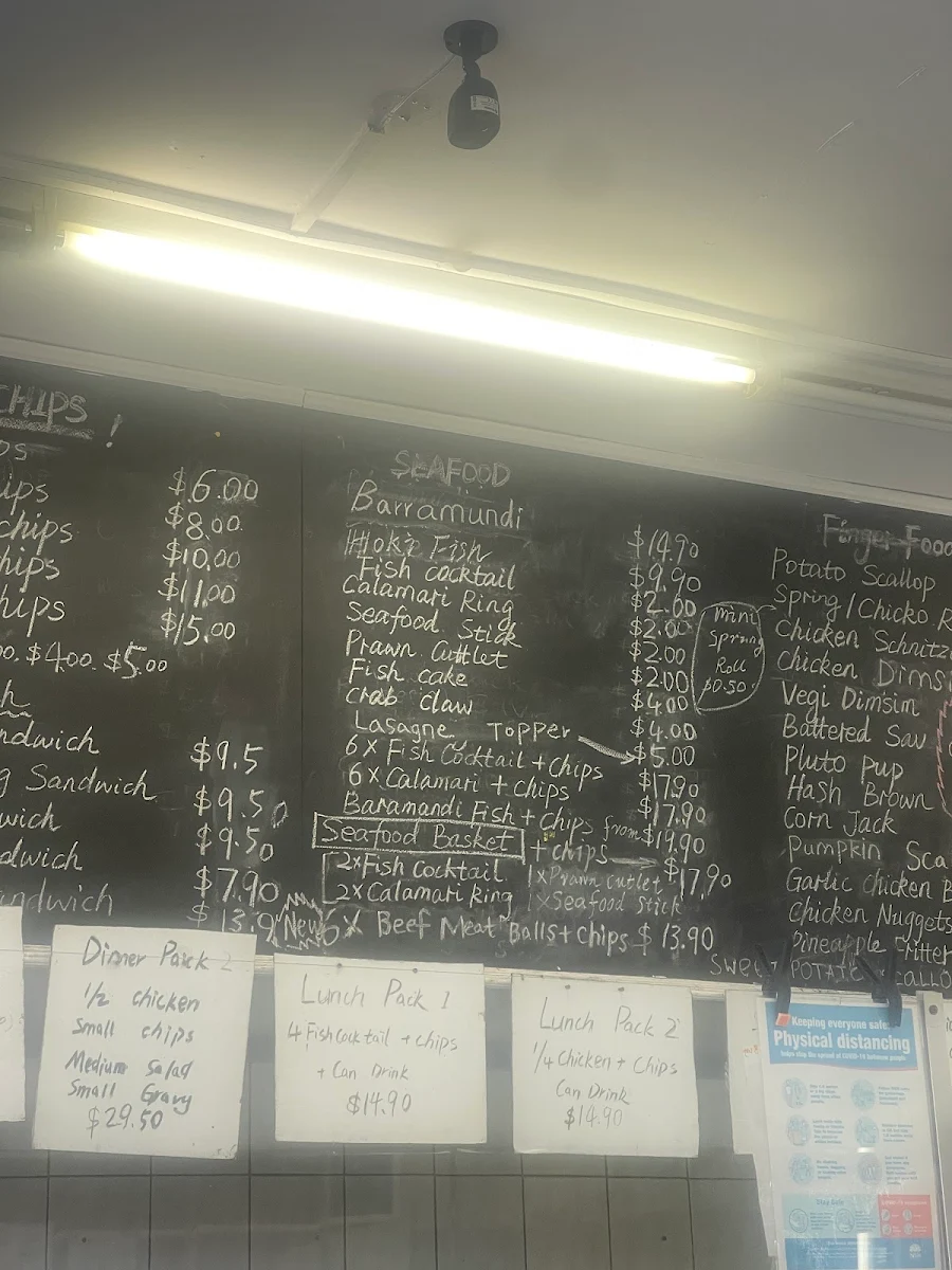 Menu, Towradgi Chicken Shop