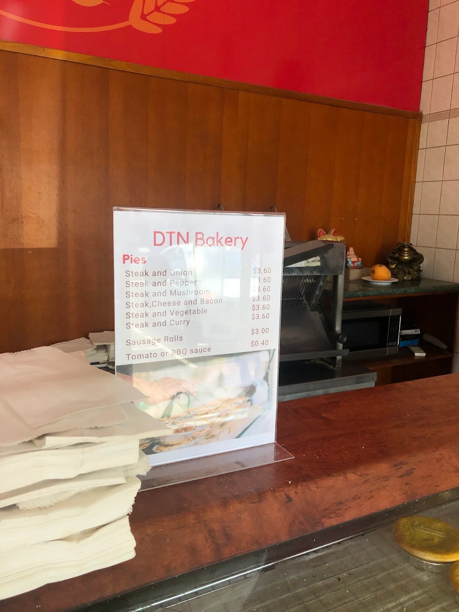 Menu, DTN Bakery