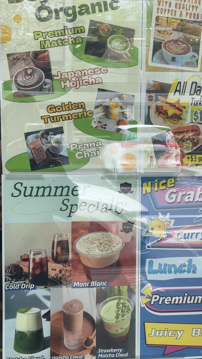 Menu, Cafenatics Forte