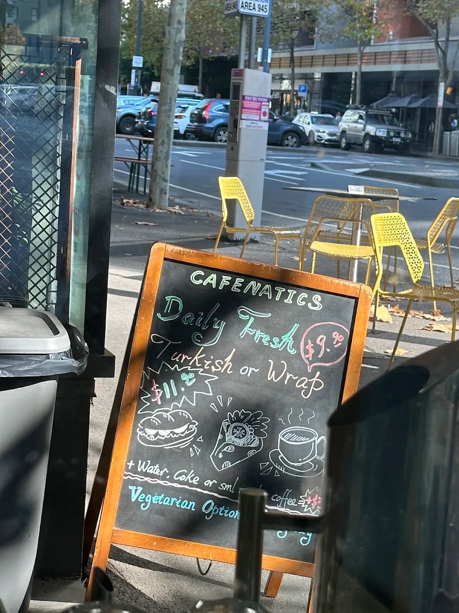 Menu, Cafenatics Forte