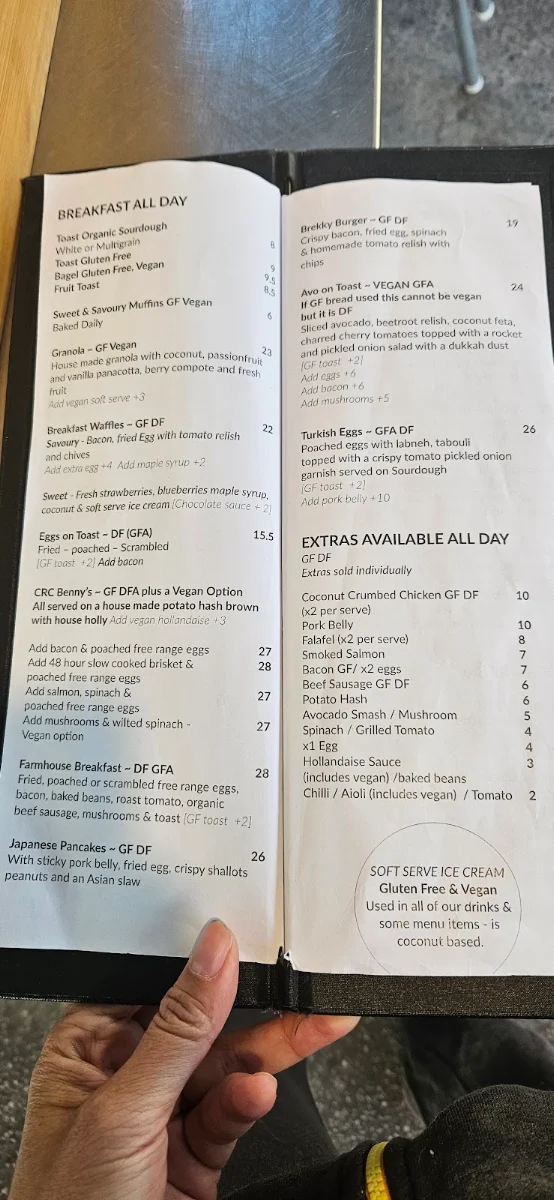 Menu, Canning River Cafe
